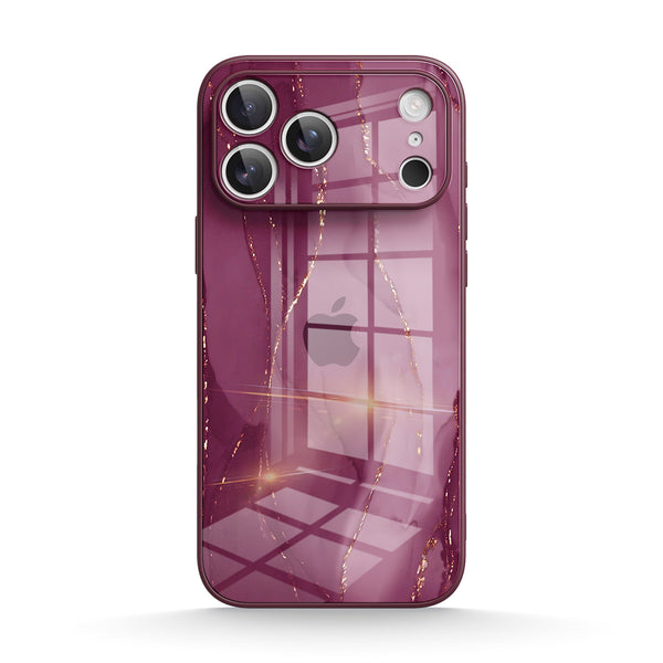 Gilt Plum Red | IPhone Series Tempered Glass Case