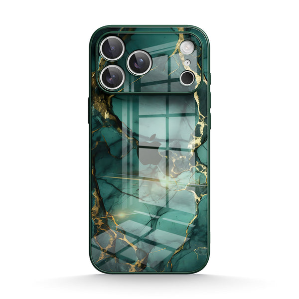 Broken Agate Green | IPhone Series Tempered Glass Case
