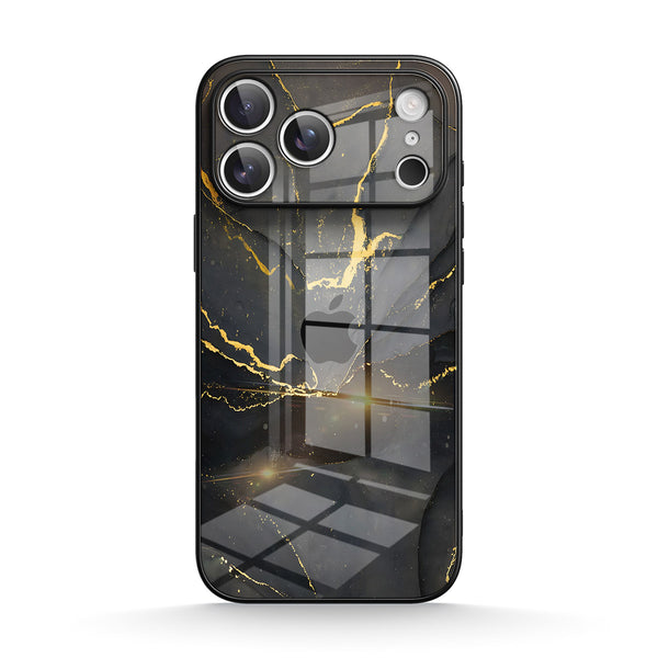 Black Gold Sand | IPhone Series Tempered Glass Case