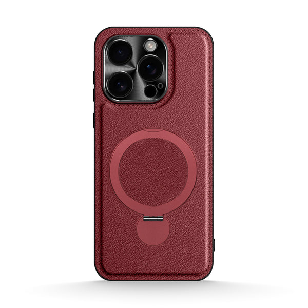 Wine Red | iPhone MagSafe Stand Leather Case
