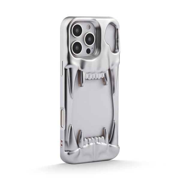 Matte Silver | iPhone 3d Electroplated Tiger Tooth Case