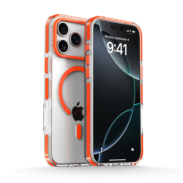 Transparent Orange | iPhone Magsafe Color Strip Transparent Case