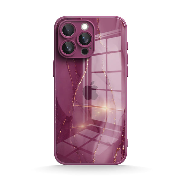 Gilt Plum Red | IPhone Series Tempered Glass Case