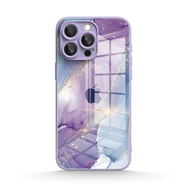 Purple Blue Gilt | IPhone Series Tempered Glass Case