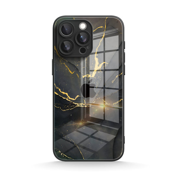 Black Gold Sand | IPhone Series Tempered Glass Case