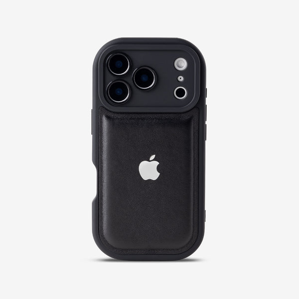 Black | iPhone Leather Silicone Case