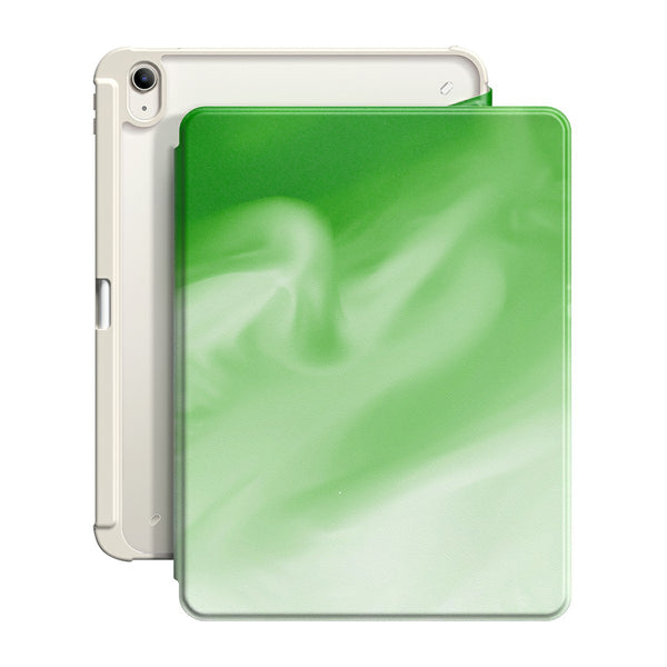 Green and White | iPad Series Snap 360° Stand Impact Resistant Case