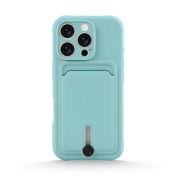 Light Cyan | iPhone Card Holder Mobile Phone Case