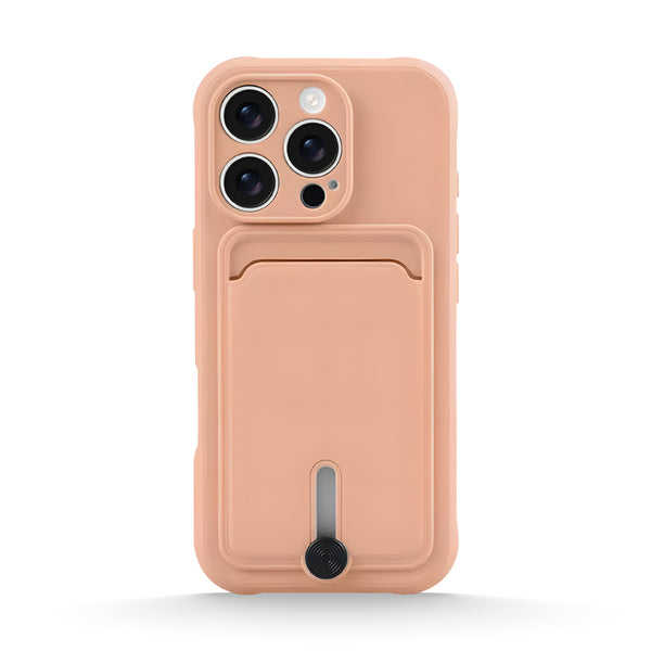 Sand Pink | iPhone Card Holder Mobile Phone Case