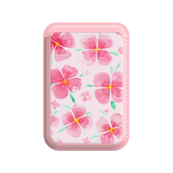Pink Peach Blossom | Leather Wallet with MagSafe